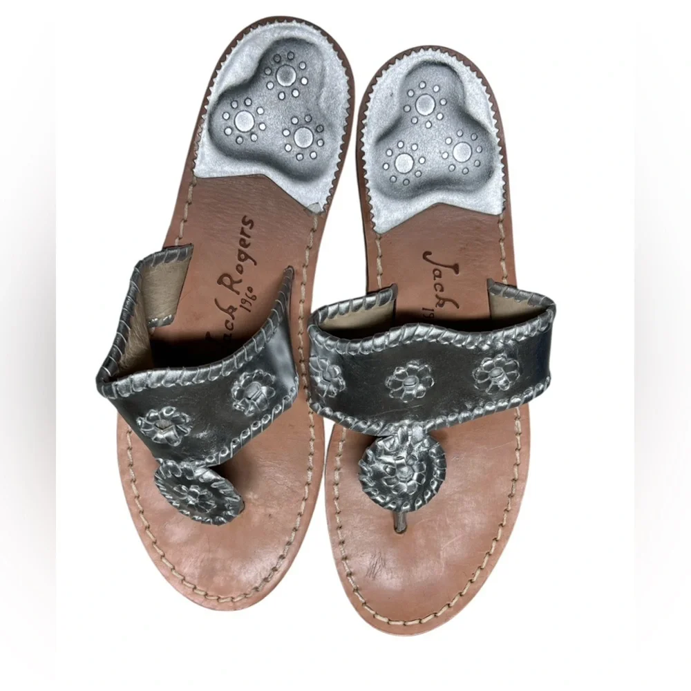 Jack Rogers Jacks leather sandal in silver
